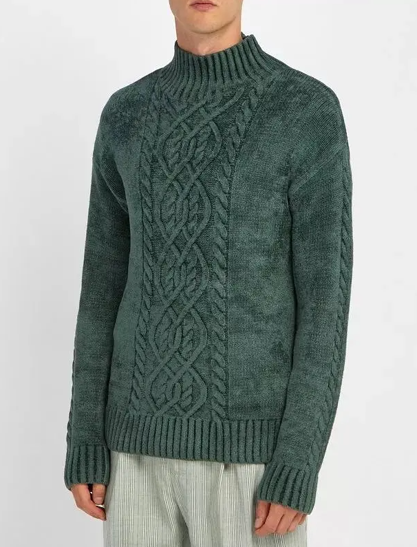 темно-зеленый пуловерный свитер