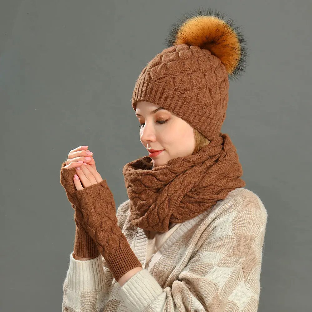 Invierno Gorro Bufanda Guantes Sets 3 Piezas-02