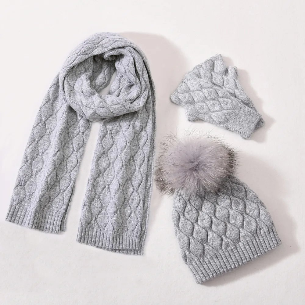 Invierno Gorro Bufanda Guantes Sets 3 Piezas-21