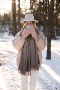 Dressing Tips in Scarves + Coats for Middle-Aged Women